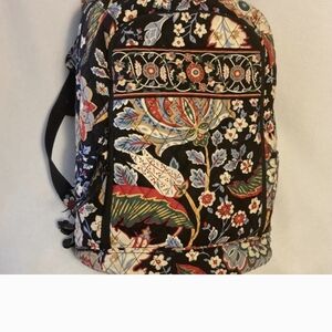 Vera Bradley Floral Backpack - Black, Red, Blue